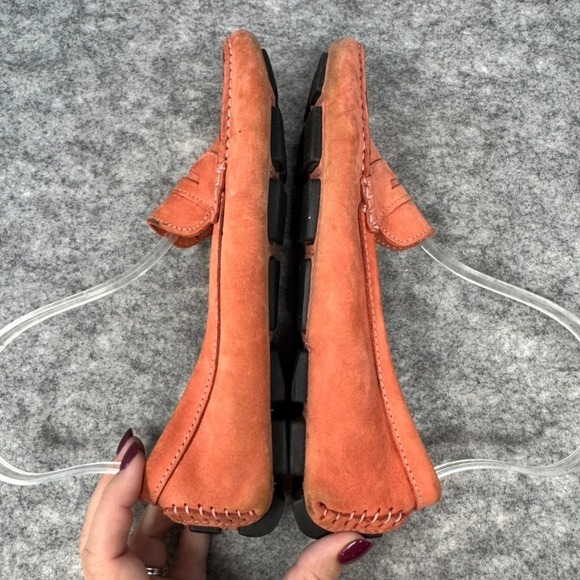 Mercanti Fiorentini Shoes Womens Size 6.5B Orange Suede Penny Loafers Driving - Picture 8 of 10